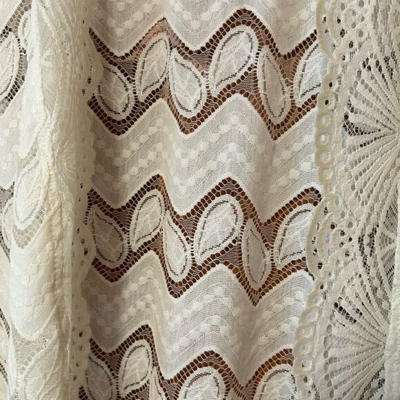 Roaman’s size 12 ivory white cover up lace fringe trim never worn - Picture 4 of 7